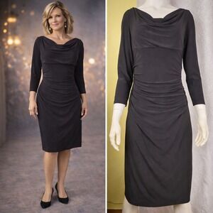Lauren Ralph Lauren Womens Dress Size 8 Black Vintage Ruched Going Out Clubwear